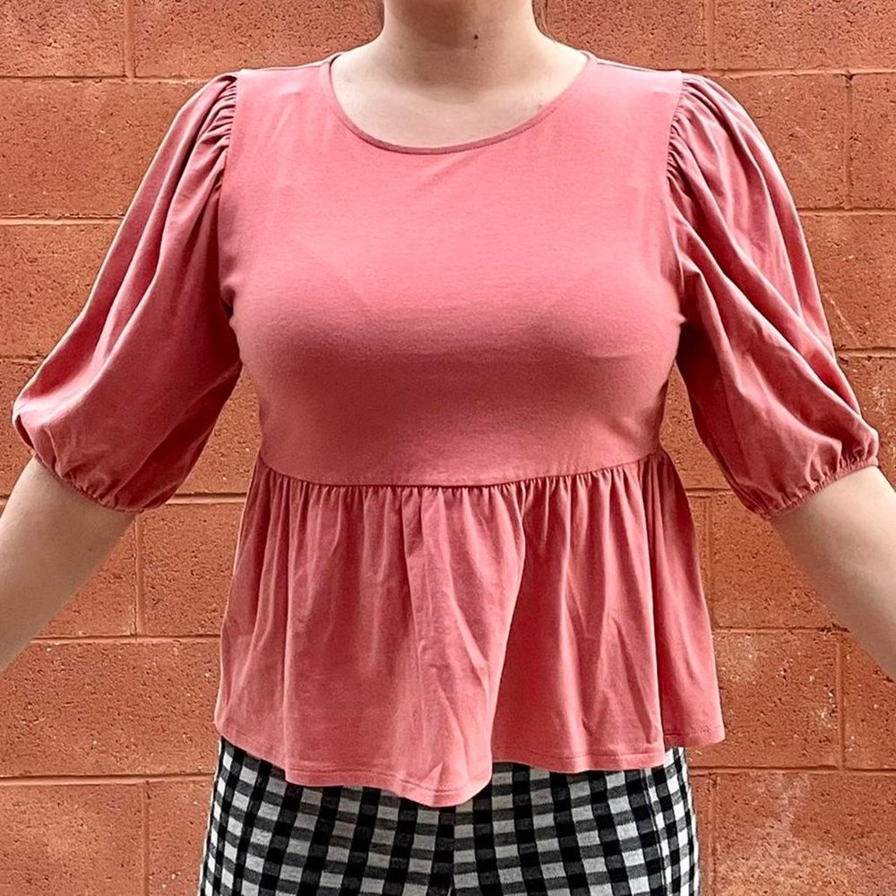 Coral Pink Babydoll Top